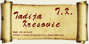 Tadija Kresović vizit kartica